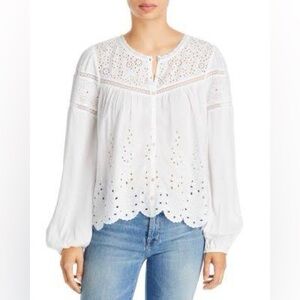 LoveShackFancy Badyn Eyelet Embroidered Blouse, size XS